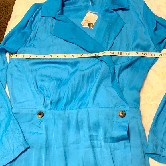 NEW Free People Sexy Simone wrap Dress Teal Parrot Size Medium - Picture 11 of 13